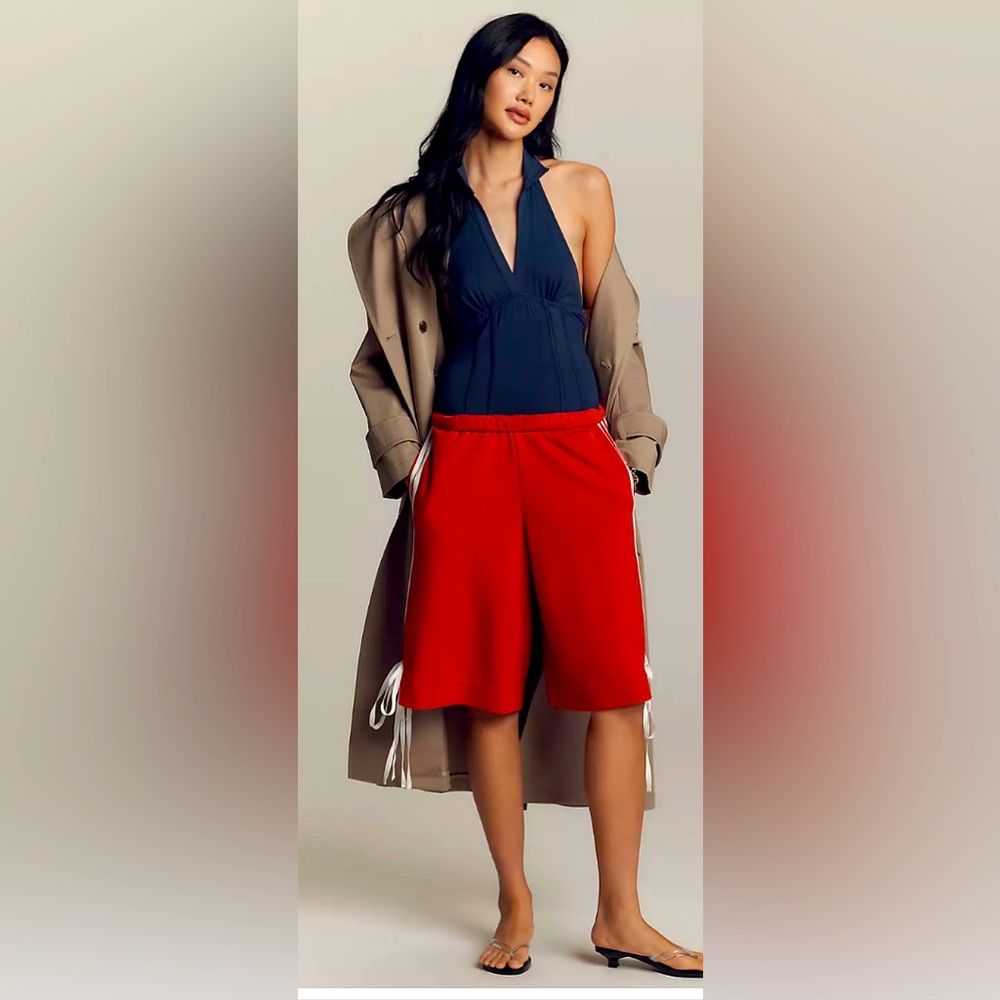 NWT Anthropologie Haltered Jersey Bodysuit sz M